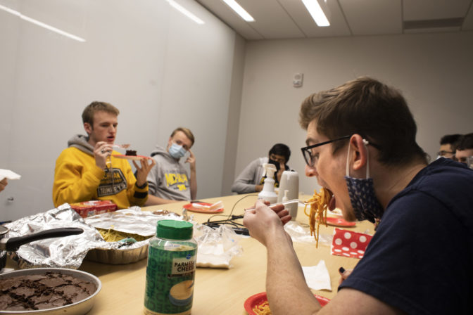 Students eating